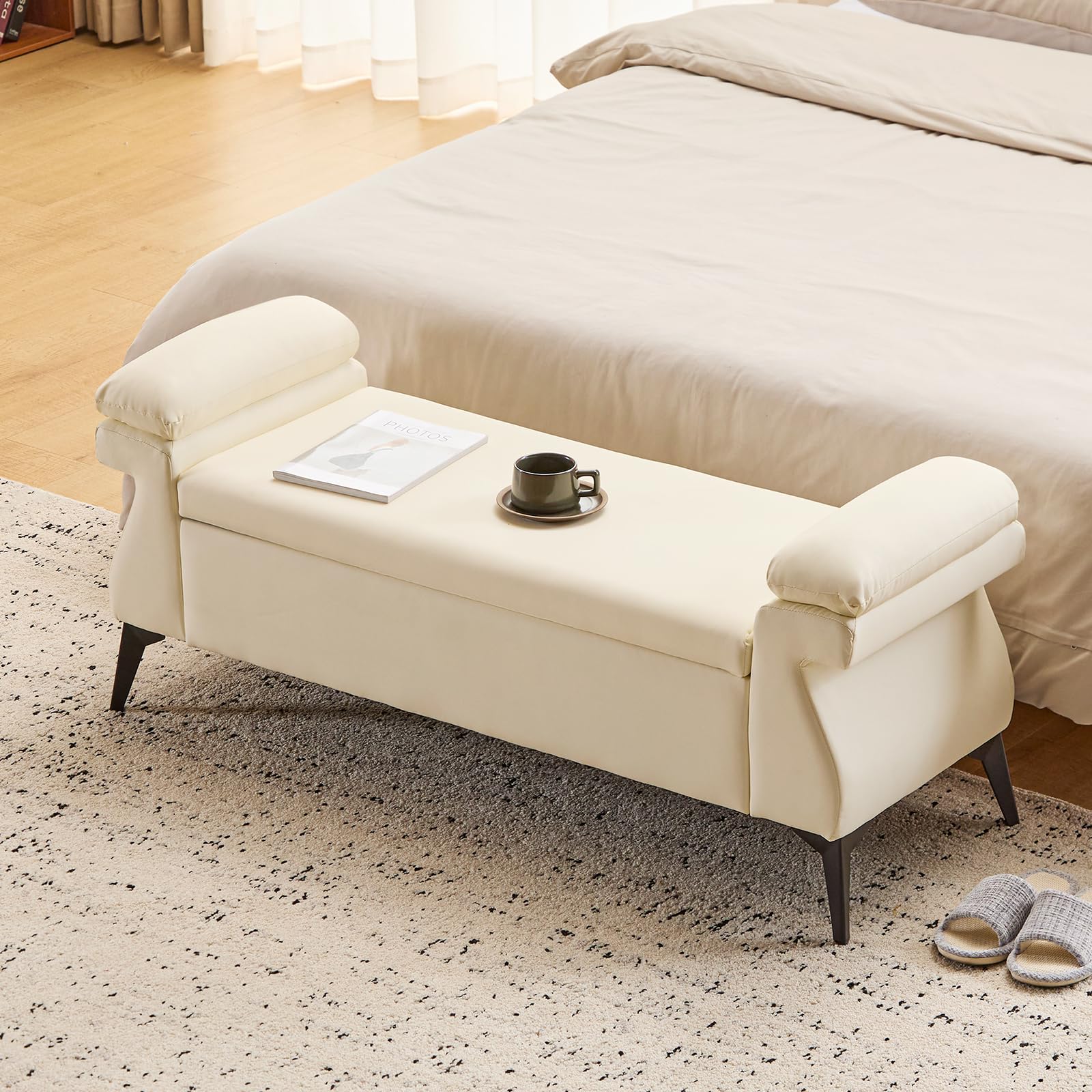 Bedroom Furniture - Panca in pelle da 51 pollici