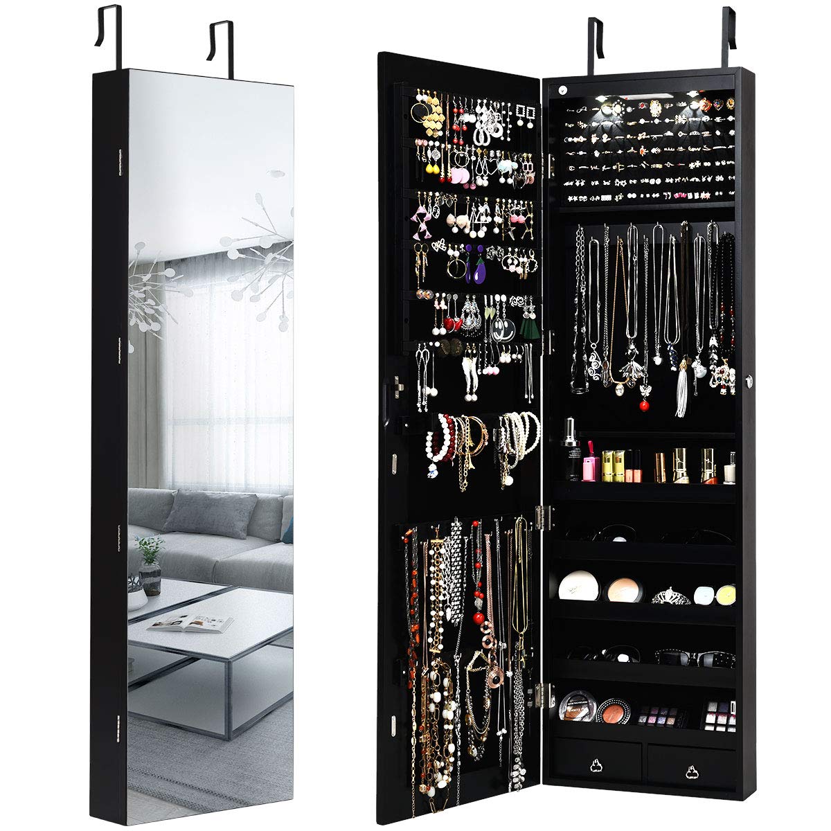 Full Length Mirror Jewelry Armoire - Armadio per gioielli da parete o