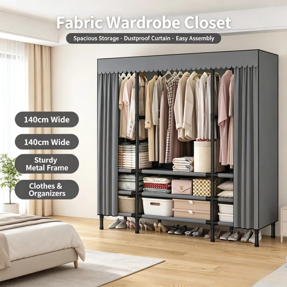 Wardrobe Closet Portable Fabric Cover - Armadio Portatile con Copertura, Appendiabiti Pieghevole
