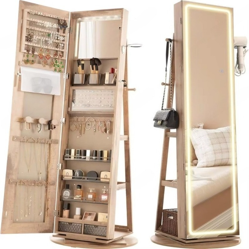 Full Length Mirror Jewelry Armoire - Armadio per gioielli con specchio a
