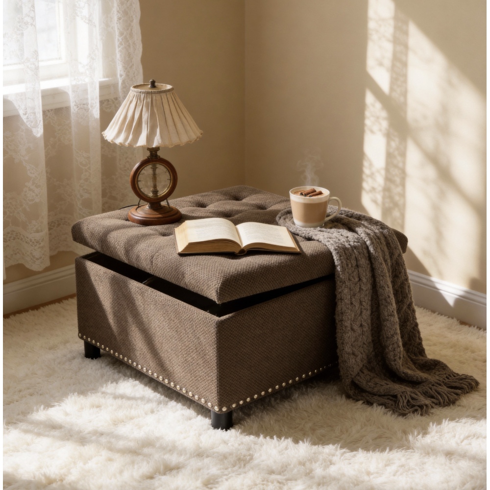 Pouf quadrato marrone scuro co - Bedroom Furniture recensione e prezzo