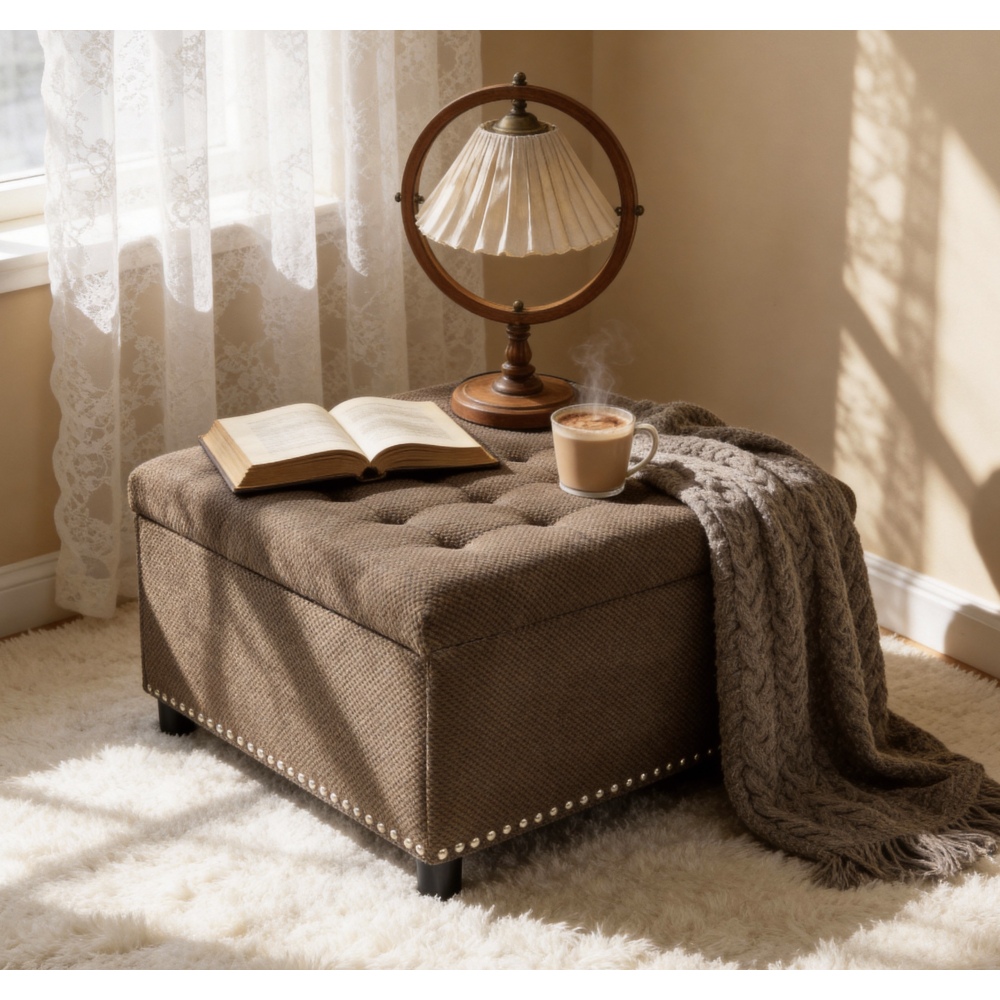 Pouf quadrato marrone scuro co - Bedroom Furniture recensione e prezzo