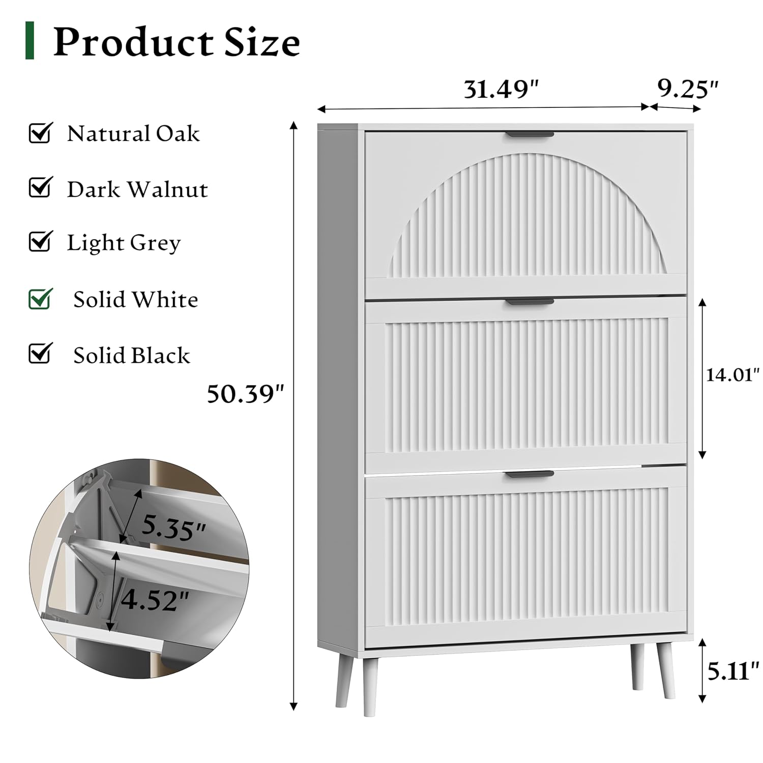 Mobile Porta Scarpe con 3 Cass - Shoe Rack Cabinet Narrow Entryway recensione e prezzo