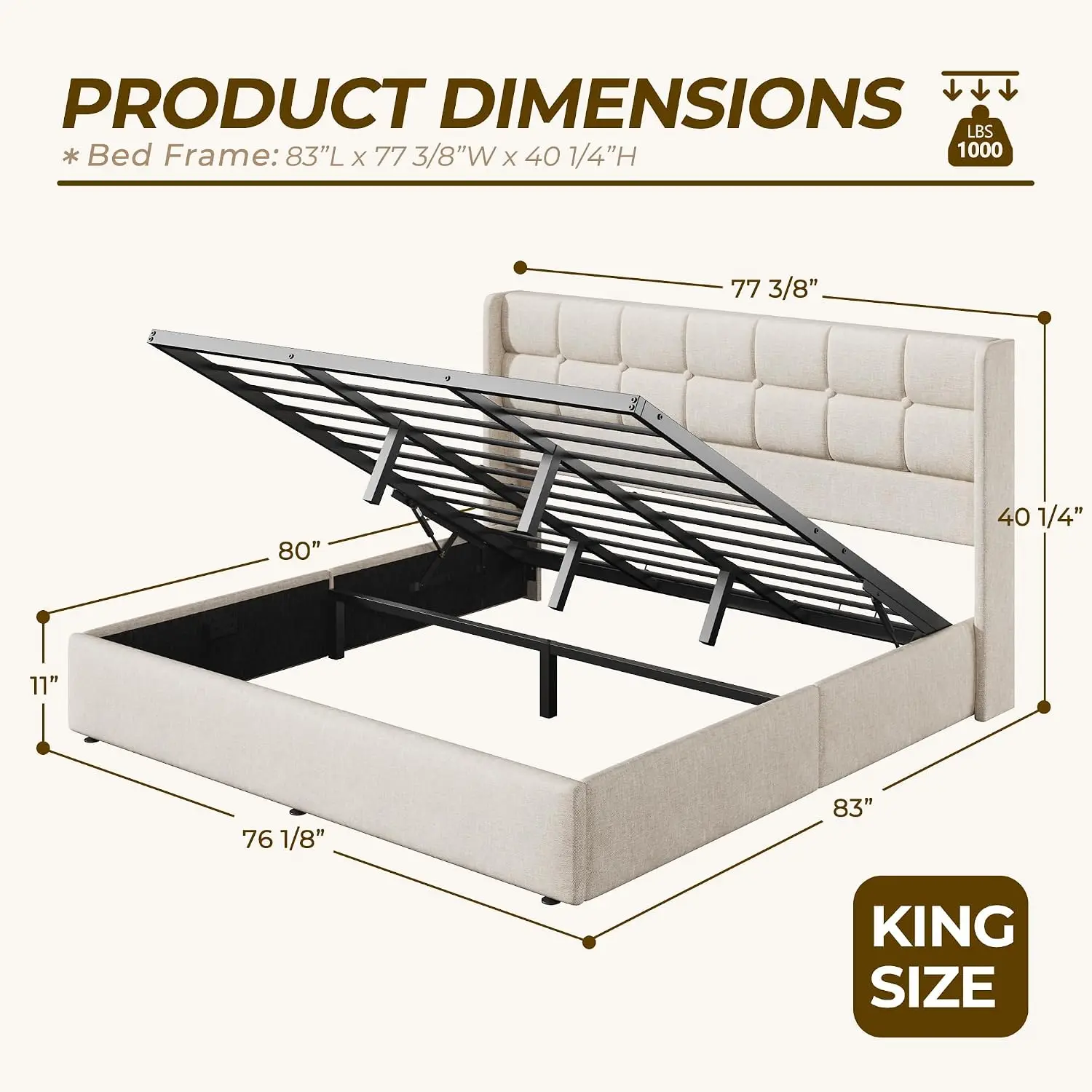 Letto matrimoniale con conteni - Gas Lift Storage Bed Hydraulic recensione e prezzo