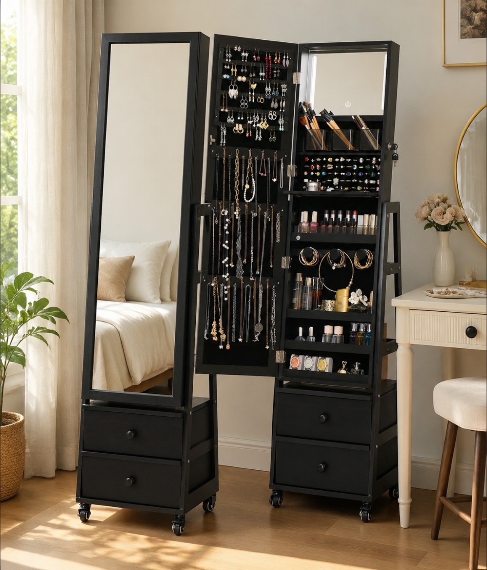 Armadio per Gioielli con Serra - Full Length Mirror Jewelry Armoire recensione e prezzo