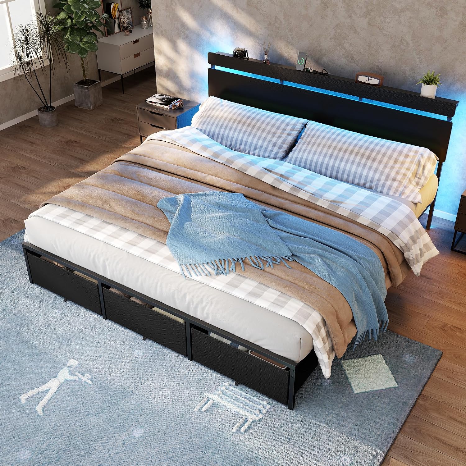 Telaio per letto matrimoniale  - King Size Bed Frame With Storage Drawers recensione e prezzo