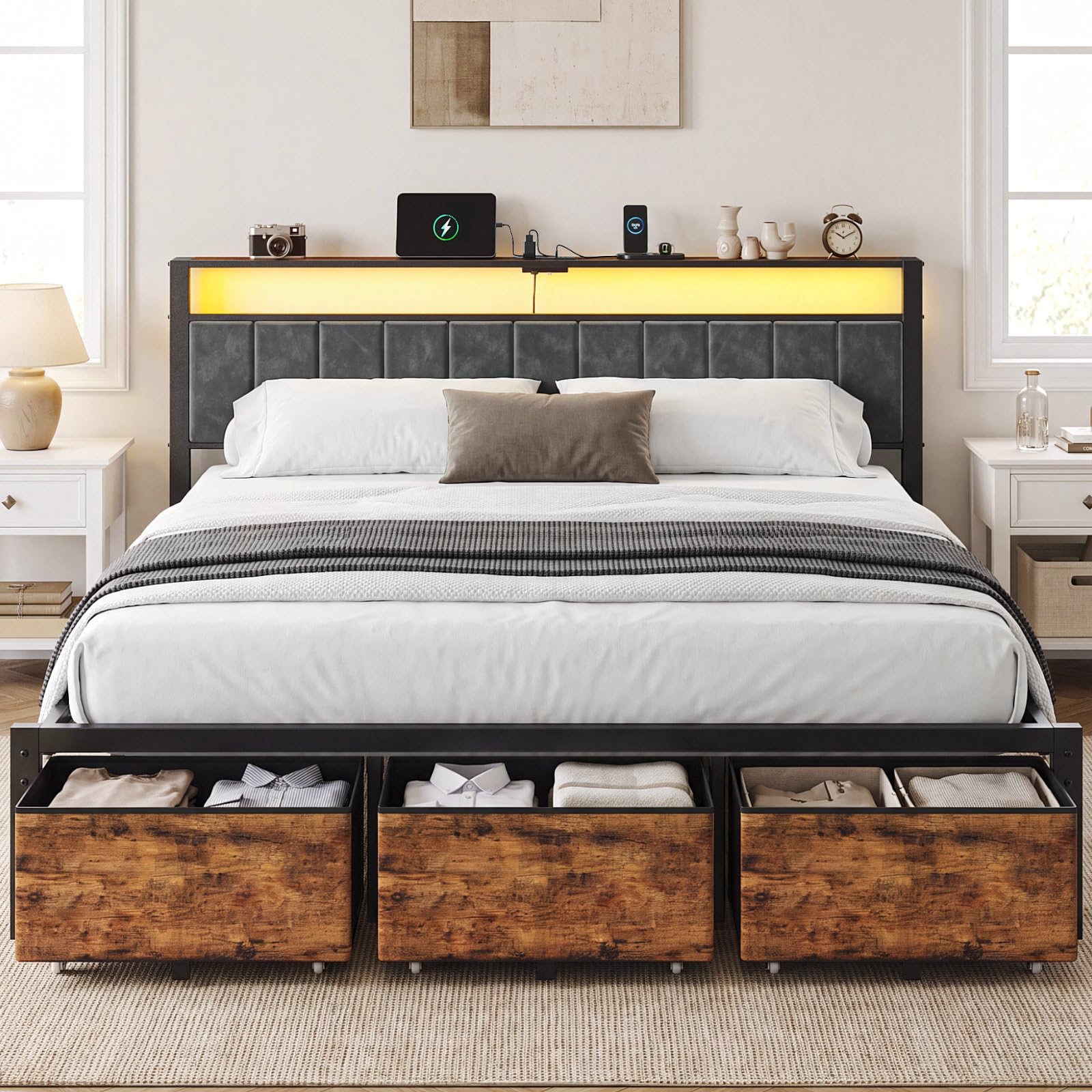 Struttura per letto matrimonia - King Size Bed Frame With Storage Drawers recensione e prezzo