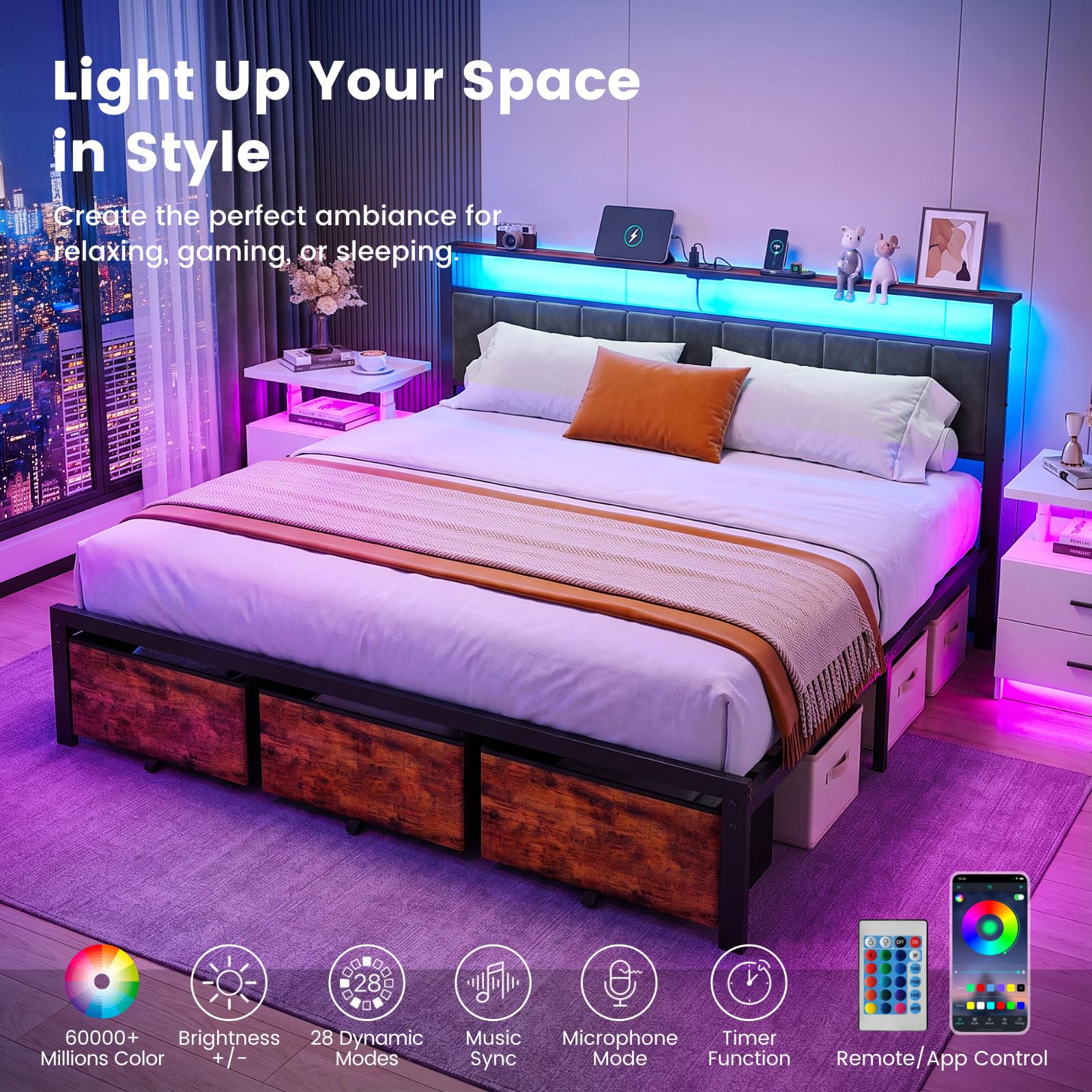 Struttura per letto matrimonia - King Size Bed Frame With Storage Drawers recensione e prezzo