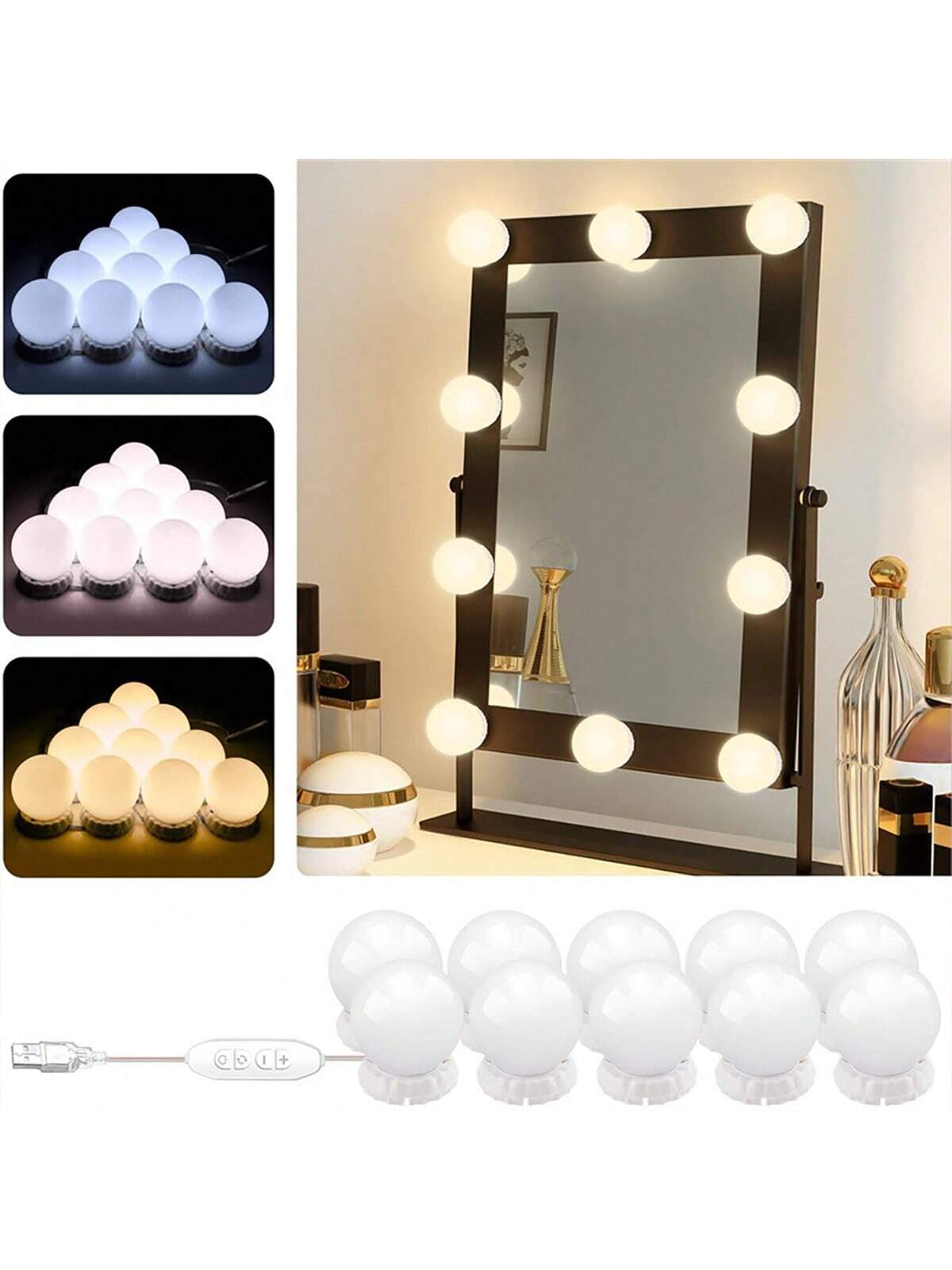 Nuove lampade a bulbo rimovibi - Dressing Table Vanity With Lighted Mirror recensione e prezzo