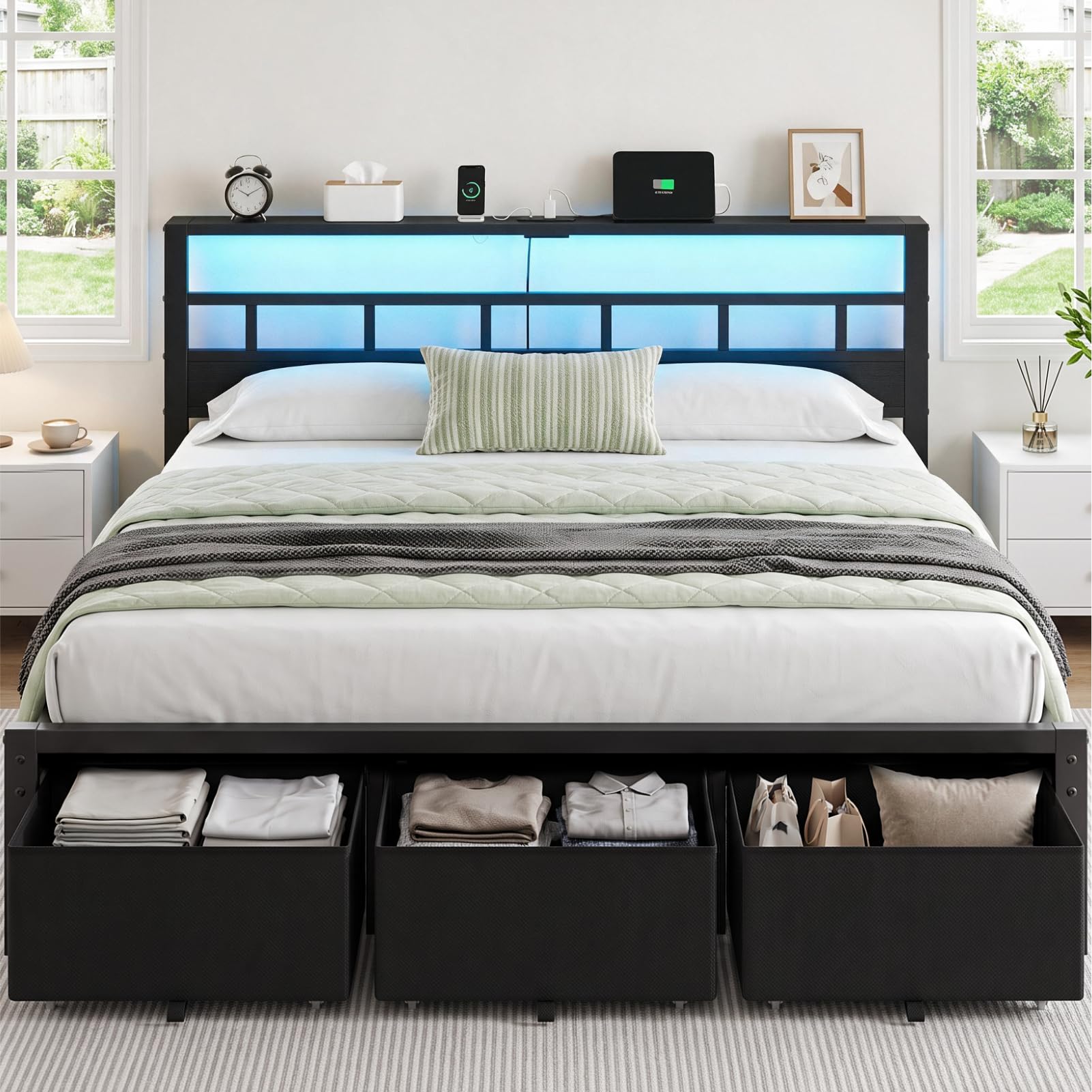 Struttura per letto matrimonia - King Size Bed Frame With Storage Drawers recensione e prezzo